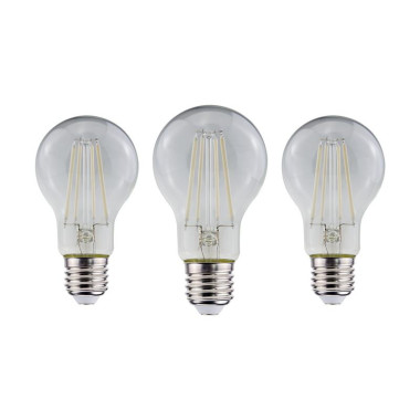 SET 3 Lampade LED a Filamento Bianco Goccia E27 Equ. 60W Luce Fredda