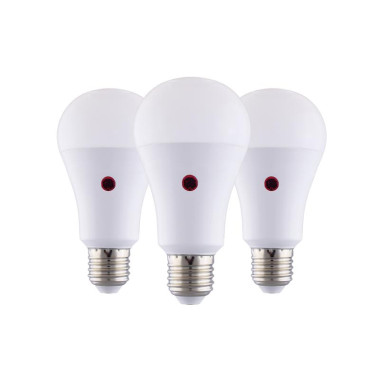 SET 3 Lampada LED Goccia Sensore Crepuscolare E27 Equ. 100W Luce Naturale