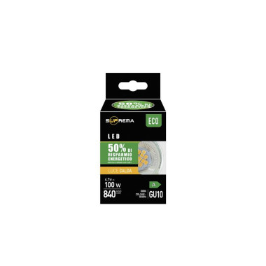 Faretto LED GU10 Full Glass classe A - 850 Equ. 115W Luce Calda