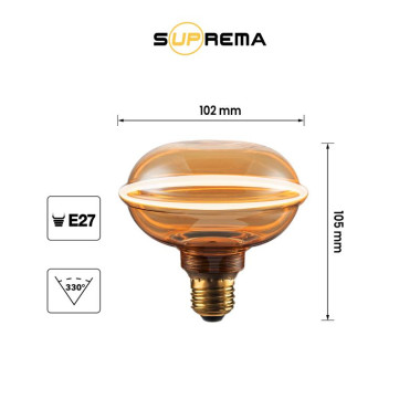 Lampada decorativa RING attacco E27 finitura Ambrata 1800K - G103U-A