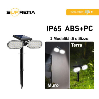 Faretto Solare Da Esterno Con Sensore Di Movimento – PIKOY 224 LED, 2000LM, Angolo 300°, Telecomando, 2 Pezzi